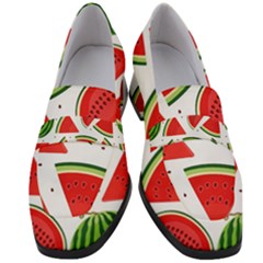 Watermelon Cuties White Women s Chunky Heel Loafers by ConteMonfrey