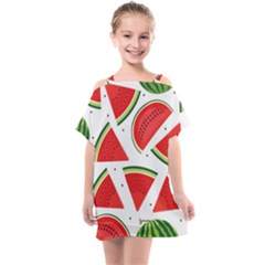 Watermelon Cuties White Kids  One Piece Chiffon Dress by ConteMonfrey