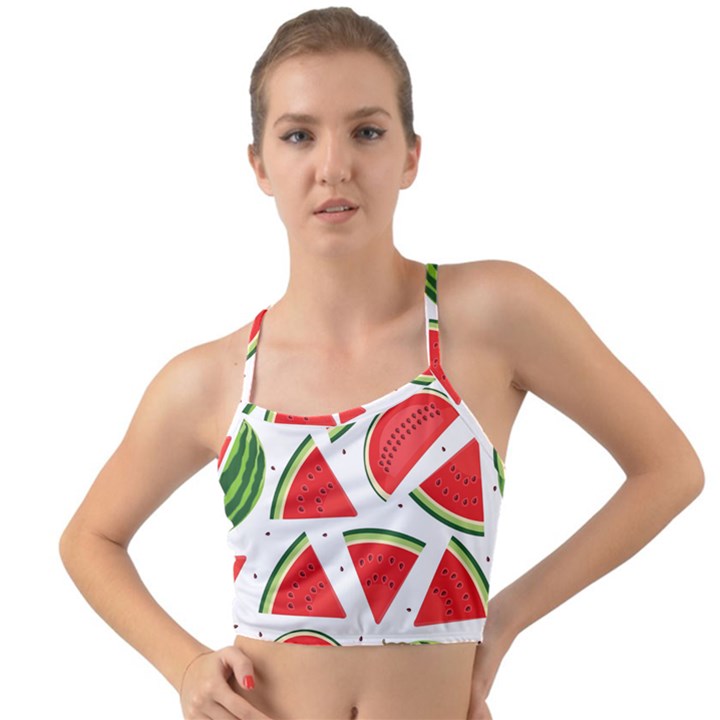 Watermelon Cuties White Mini Tank Bikini Top