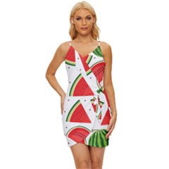 Watermelon Cuties White Wrap Tie Front Dress by ConteMonfrey