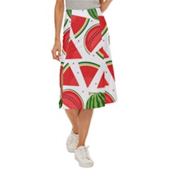 Watermelon Cuties White Midi Panel Skirt by ConteMonfrey