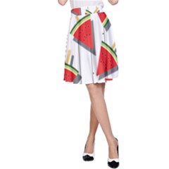 Watermelon Popsicle   A-line Skirt by ConteMonfrey