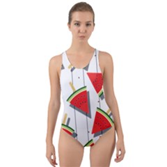 Watermelon Popsicle   Cut-out Back One Piece Swimsuit by ConteMonfrey