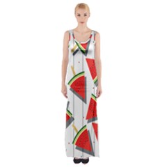 Watermelon Popsicle   Thigh Split Maxi Dress by ConteMonfrey