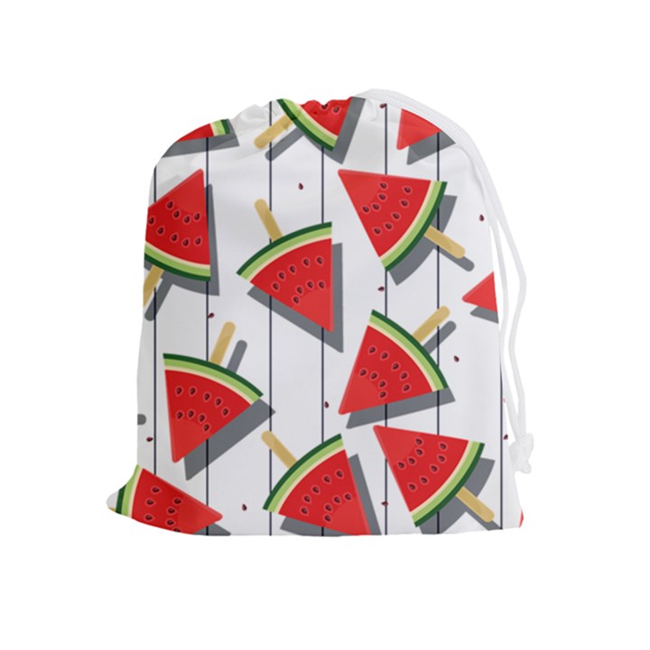 Watermelon Popsicle   Drawstring Pouch (XL)