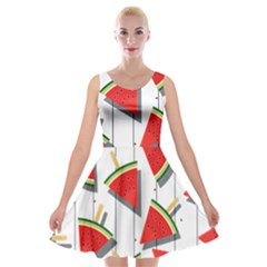 Watermelon Popsicle   Velvet Skater Dress by ConteMonfrey