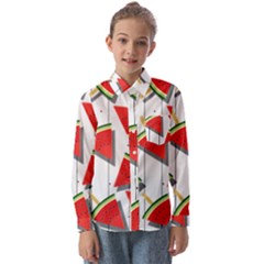 Watermelon Popsicle   Kids  Long Sleeve Shirt by ConteMonfrey