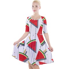 Watermelon Popsicle   Quarter Sleeve A-line Dress by ConteMonfrey