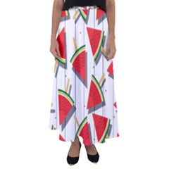 Watermelon Popsicle   Flared Maxi Skirt by ConteMonfrey