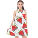 Watermelon Popsicle   Halter Neckline Chiffon Dress  View1