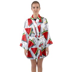 Watermelon Popsicle   Long Sleeve Satin Kimono by ConteMonfrey