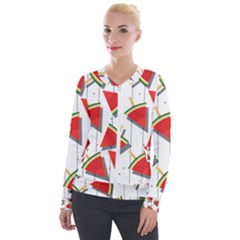 Watermelon Popsicle   Velvet Zip Up Jacket by ConteMonfrey