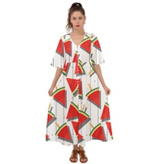 Watermelon Popsicle   Kimono Sleeve Boho Dress by ConteMonfrey