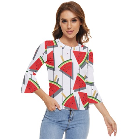 Watermelon Popsicle   Bell Sleeve Top by ConteMonfrey