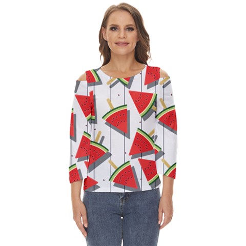 Watermelon Popsicle   Cut Out Wide Sleeve Top by ConteMonfrey