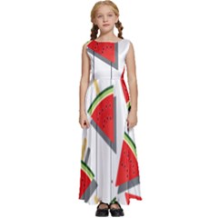 Watermelon Popsicle   Kids  Satin Sleeveless Maxi Dress by ConteMonfrey