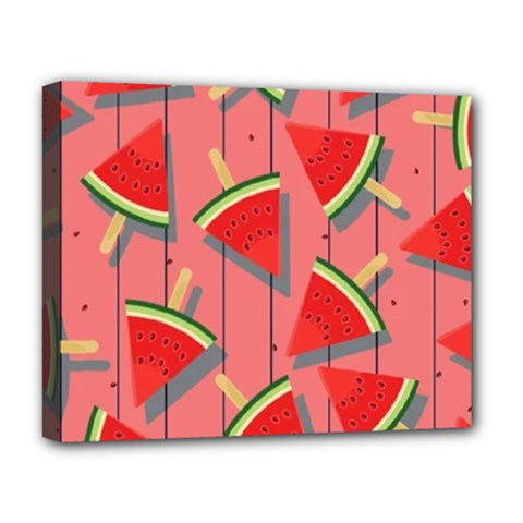 Red Watermelon Popsicle Deluxe Canvas 20  X 16  (stretched) by ConteMonfrey