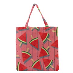 Red Watermelon Popsicle Grocery Tote Bag by ConteMonfrey