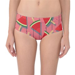 Red Watermelon Popsicle Mid-waist Bikini Bottoms by ConteMonfrey