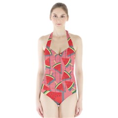 Red Watermelon Popsicle Halter Swimsuit by ConteMonfrey