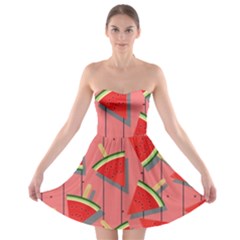 Red Watermelon Popsicle Strapless Bra Top Dress by ConteMonfrey