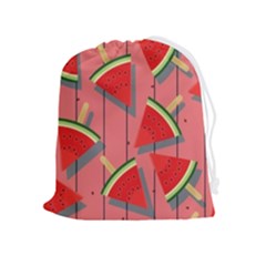 Red Watermelon Popsicle Drawstring Pouch (xl) by ConteMonfrey