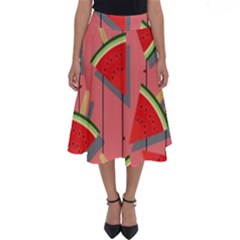 Red Watermelon Popsicle Perfect Length Midi Skirt by ConteMonfrey