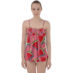 Red Watermelon Popsicle Babydoll Tankini Set by ConteMonfrey