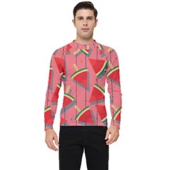 Red Watermelon Popsicle Men s Long Sleeve Rash Guard by ConteMonfrey