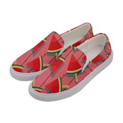 Red Watermelon Popsicle Women s Canvas Slip Ons by ConteMonfrey