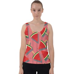 Red Watermelon Popsicle Velvet Tank Top by ConteMonfrey