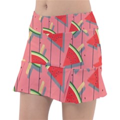 Red Watermelon Popsicle Classic Tennis Skirt by ConteMonfrey