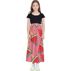 Red Watermelon Popsicle Kids  Flared Maxi Skirt by ConteMonfrey