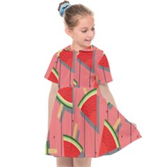 Red Watermelon Popsicle Kids  Sailor Dress by ConteMonfrey