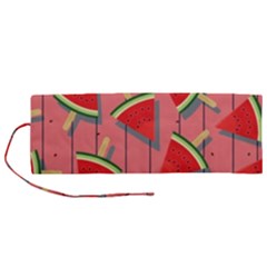 Red Watermelon Popsicle Roll Up Canvas Pencil Holder (m) by ConteMonfrey