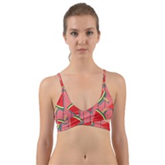 Red Watermelon Popsicle Wrap Around Bikini Top by ConteMonfrey