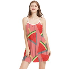 Red Watermelon Popsicle Summer Frill Dress by ConteMonfrey