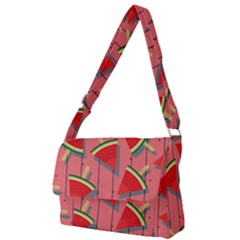 Red Watermelon Popsicle Full Print Messenger Bag (l) by ConteMonfrey