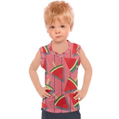 Red Watermelon Popsicle Kids  Sport Tank Top