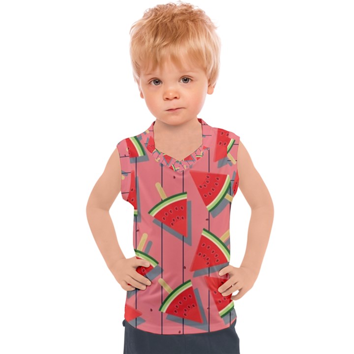 Red Watermelon Popsicle Kids  Sport Tank Top