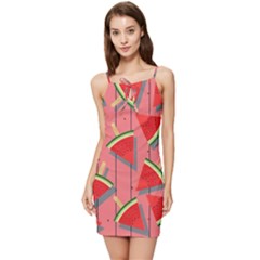 Red Watermelon Popsicle Summer Tie Front Dress by ConteMonfrey