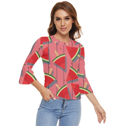 Red Watermelon Popsicle Bell Sleeve Top by ConteMonfrey