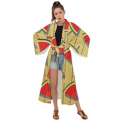 Pastel Watermelon Popsicle Maxi Kimono by ConteMonfrey