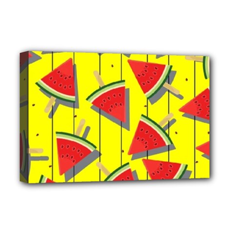 Yellow Watermelon Popsicle  Deluxe Canvas 18  X 12  (stretched) by ConteMonfrey