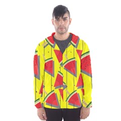 Yellow Watermelon Popsicle  Men s Hooded Windbreaker by ConteMonfrey