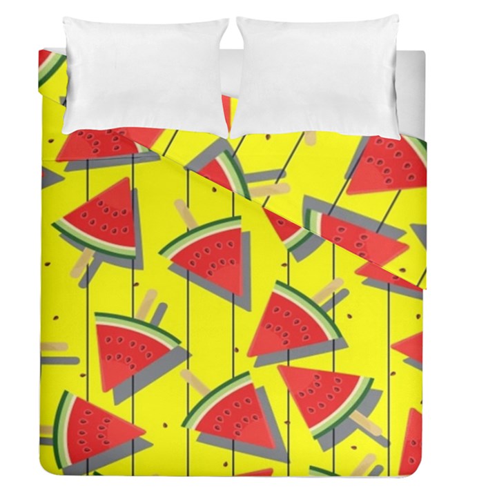 Yellow Watermelon Popsicle  Duvet Cover Double Side (Queen Size)