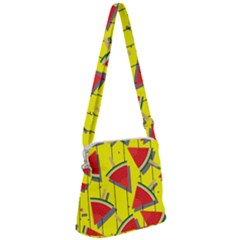 Yellow Watermelon Popsicle  Zipper Messenger Bag by ConteMonfrey