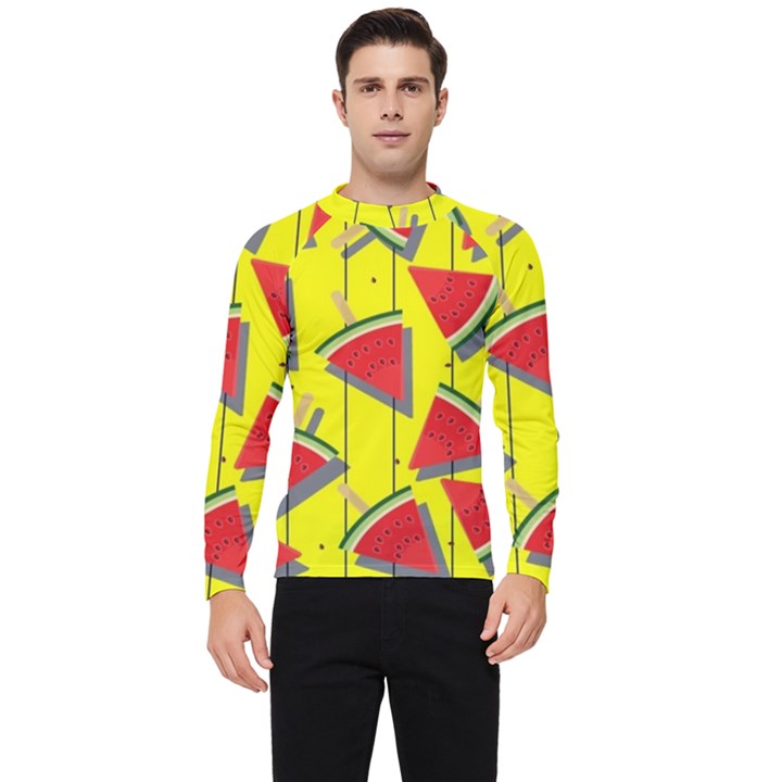 Yellow Watermelon Popsicle  Men s Long Sleeve Rash Guard