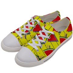 Yellow Watermelon Popsicle  Men s Low Top Canvas Sneakers by ConteMonfrey