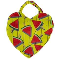 Yellow Watermelon Popsicle  Giant Heart Shaped Tote by ConteMonfrey